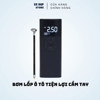  Bơm lốp ô tô không dây Xiaomi Bơm lốp Mini cẩm tay tự ngắt - XE ĐẸP AUTO 