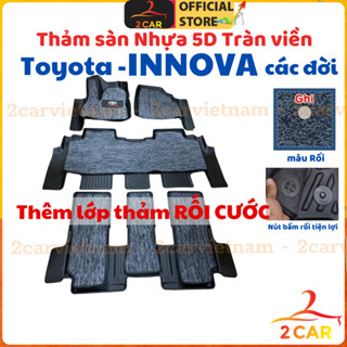 Thảm lót sàn NHỰA 5D xe Toyota Innova/ Innova Cross đời 2006- 2017- 2023,2024 đúc nguyên khối TRÀN VIỀN,dễ vệ sinh _2CAR