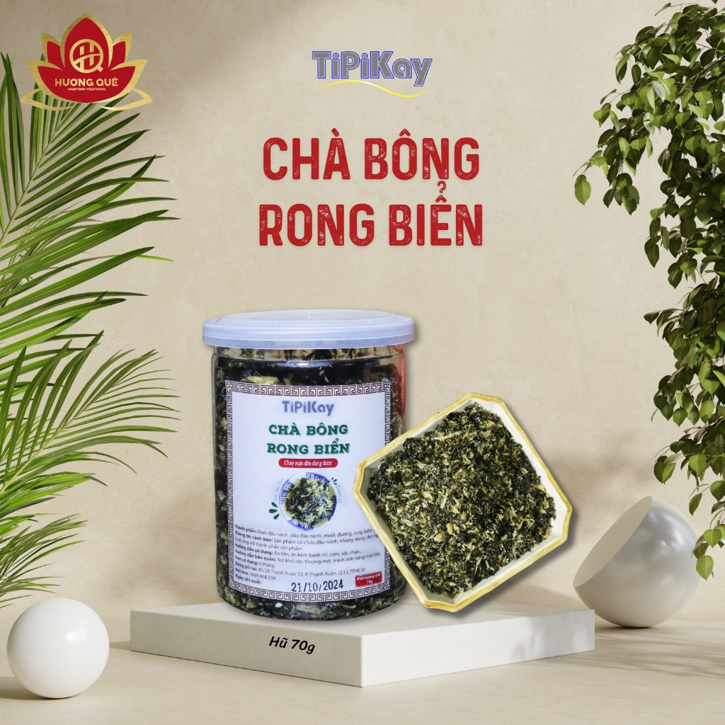 Chà Bông Rong Biển Hũ 70g - Chay Mặn Đều Dùng Được - TiPiKay Shop