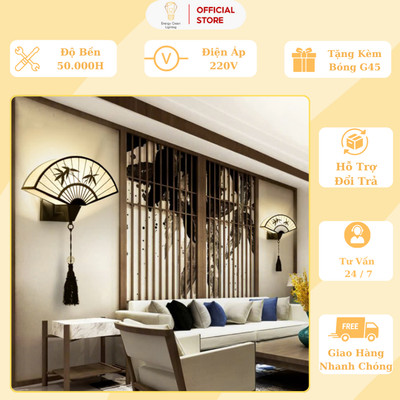Đèn Tường Energy Green Lighting Hình Quạt Cổ Điển DT-6032 - Trang Trí Phòng Ngủ / Phòng Khách -  Tặng Kèm Bóng G45