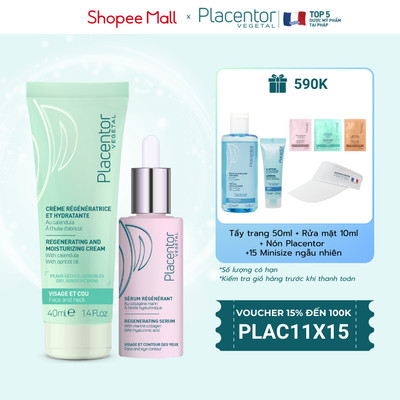 Bộ đôi dưỡng ẩm phục hồi, tái tạo da Placentor Regulating
