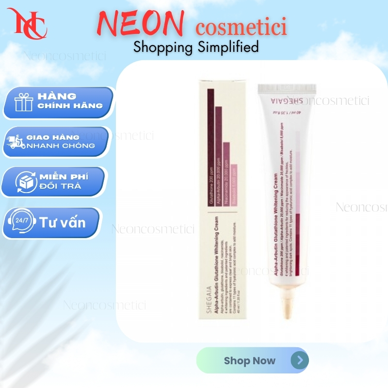 [sẵn] Kem dưỡng trắng da Alpha-Arbutin Glutathione Shegaia 40ml