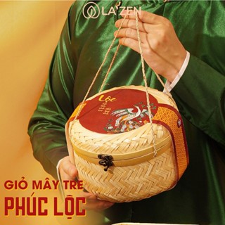 Giỏ quà tặng lưu niệm Mây tre đan tinh tế, hạt dinh dưỡng tốt cho sức khỏe, quà kỷ niệm - La'zen