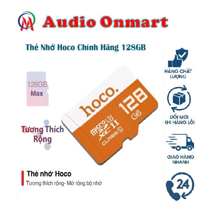 Thẻ nhớ Hoco 128GB, 64GB, 32GB, 16GB TFmicro SD chuẩn thẻ class 10 tốc độ thẻ nhớ truyền tải 100MB/s