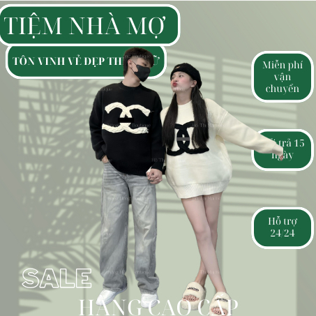 Áo len nam nữ Chane.l thêu dây chất len dệt kim cao cấp, dày dặn hàng Qc loạ.i 1 ( kèm ảnh thật ) - 
