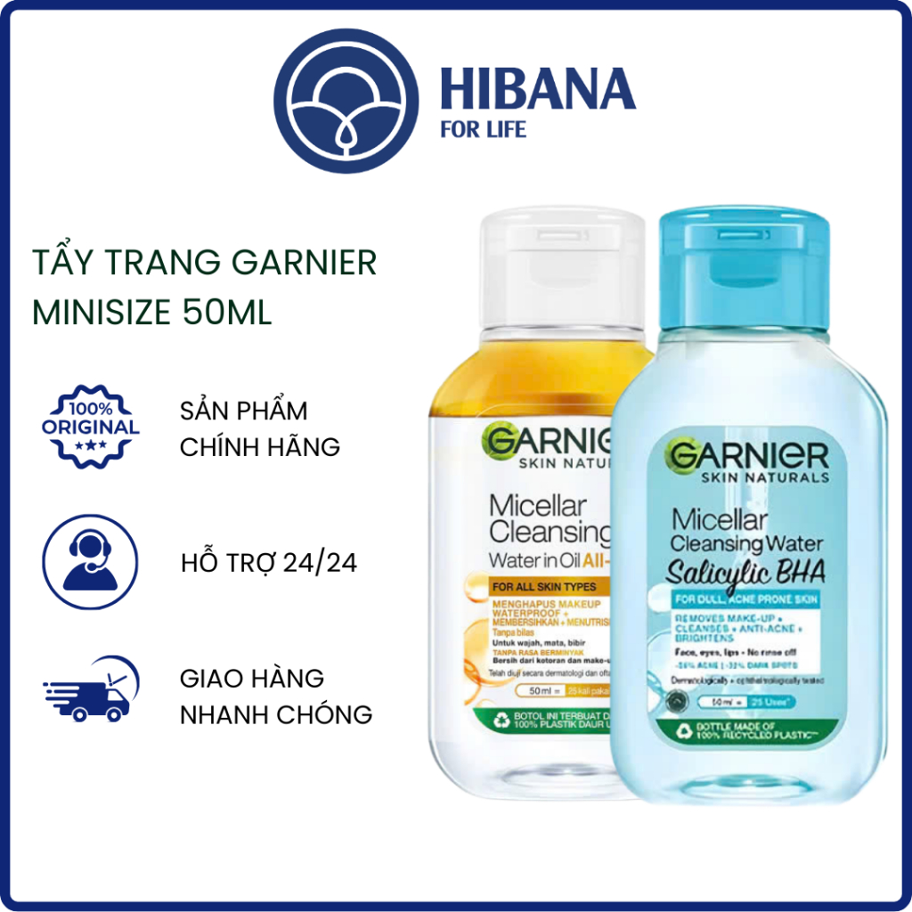 Nước tẩy trang Garnier Cho Da Dầu Mụn Salicylic BHA Micellar 50ml