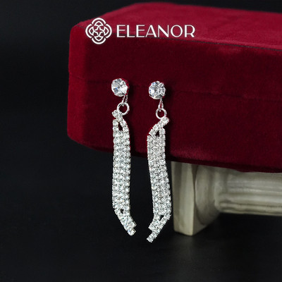 Bông tai nữ chuôi bạc 925 Eleanor Accessories đính đá phụ kiện trang sức khuyên tai cô dâu 8670