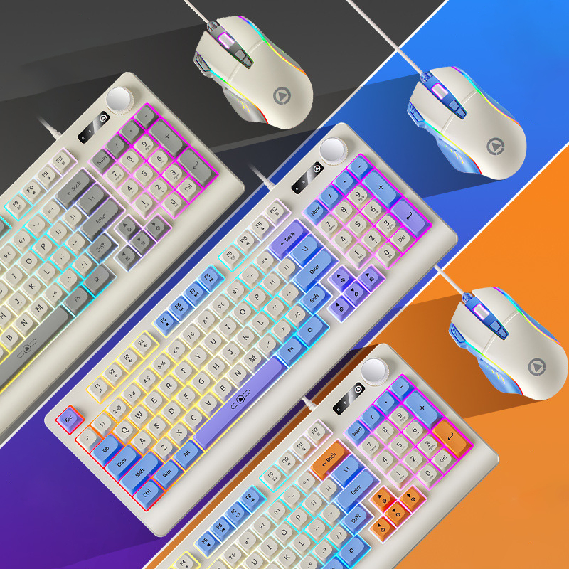 Bộ bàn phím và chuột có dây YINDIAO K900/ KM900 thiết kế phối màu hiện đại trẻ trung