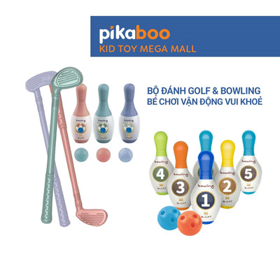 Túi bowling cho bé Pikaboo, bé tăng cường  vận động thể thao vui khoẻ, chất liệu cao cấp an toàn