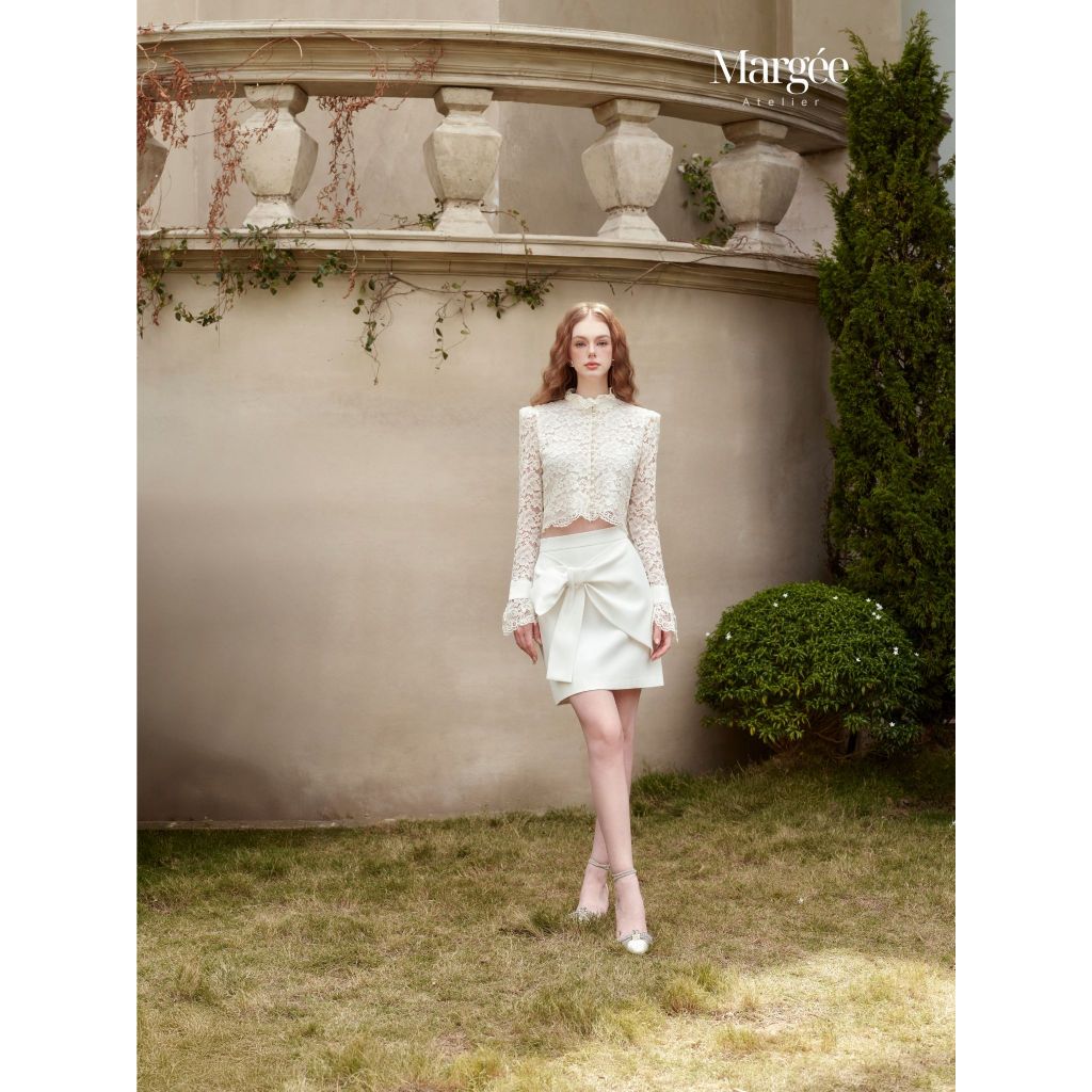 Margée Atelier Chân váy  Anne’s Mini Skirt phối nơ trắng sang trọng cổ điển nữ tính