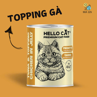  Pate Cho Mèo - Thức Ăn Cho Mèo Hello Cat Tuna 400g Mượt lông giàu dinh dưỡng 
