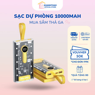 Sạc Dự Phòng Trong Suốt 20000mAh Với 2 Cổng Sạc Nhanh 22.5w và PD 20W Màn Hình LED Cực Đẹp - K209