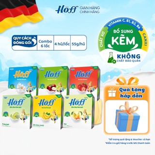 Combo Sữa chua mix 6 vị Hoff bổ sung dinh dưỡng canxi kẽm vitamin chất xơ hỗ trợ hệ tiêu hóa 6 lốc (24 hộp x 55g)