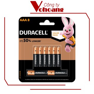 Vỉ 8 pin AAA Duracell Coppertop dung lượng cao chính hãng
