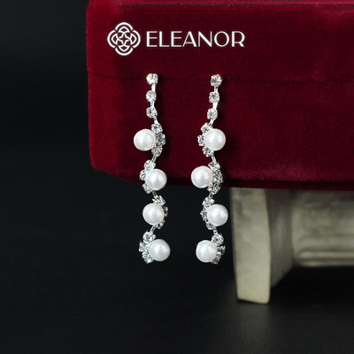 Bông tai nữ chuôi bạc 925 Eleanor Accessories đính đá phụ kiện trang sức khuyên tai cô dâu 8668