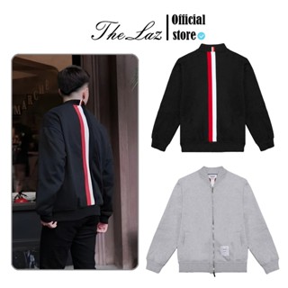 Bomber ThomeBrown RWB Phối Sọc Sau Lưng Áo Thời Trang Unisex, Vải Chân Cua Dày Mịn THE.LAZ