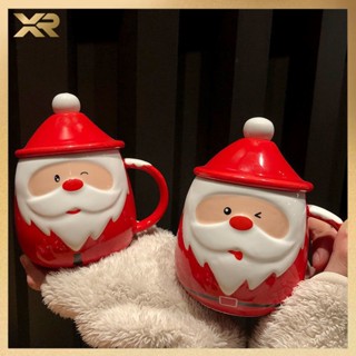  Cốc Ông Già Noel Sáng Tạo Cốc Cà Phê Sữa Nổi Tiếng Trên Mạng Có Thìa Nắp Cốc Uống Nước 450ml Có thể dùng làm quà tặng 