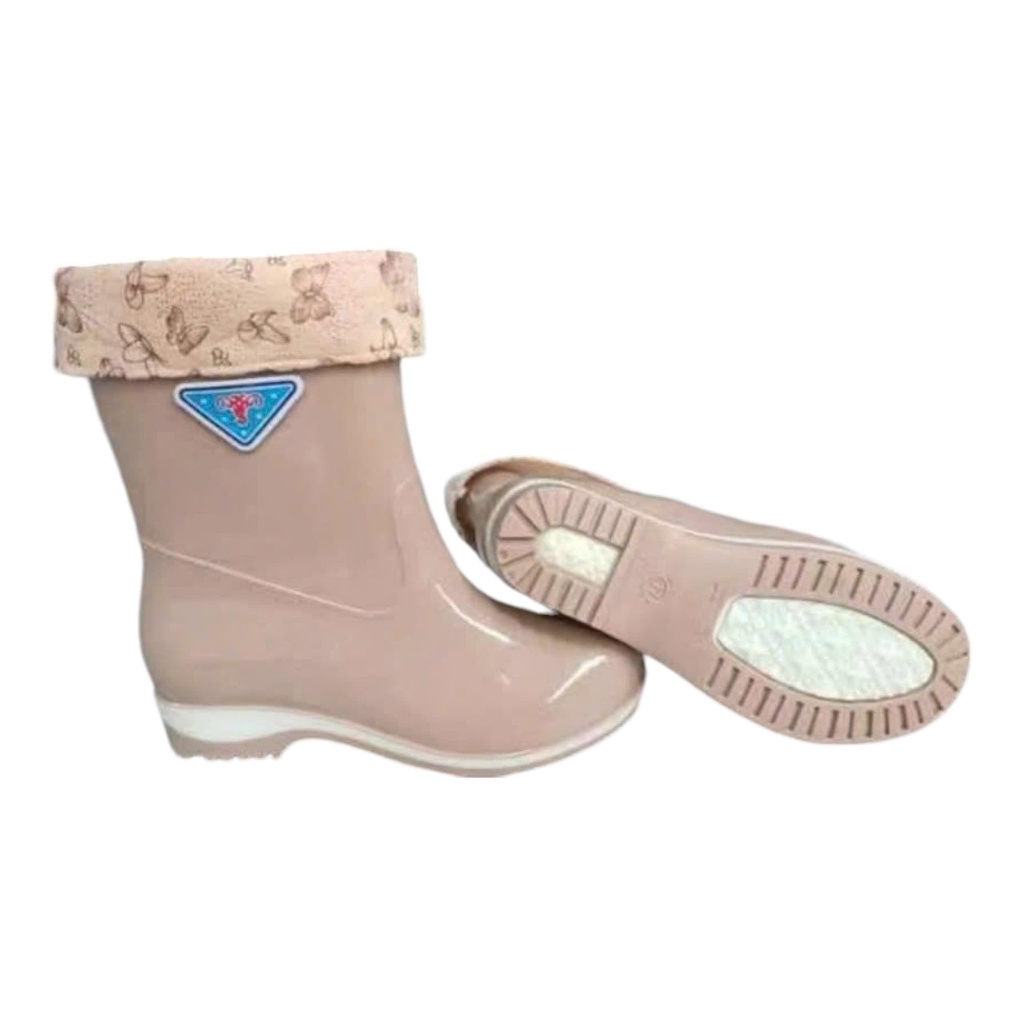 Ủng Đi Mưa Lót Lông - Ủng Lông Cao Su Chống Trơn Trượt - Hàng Nội Địa Trung Cao Cấp