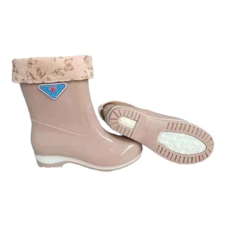 Ủng Đi Mưa Lót Lông - Ủng Lông Cao Su Chống Trơn Trượt - Hàng Nội Địa Trung Cao Cấp