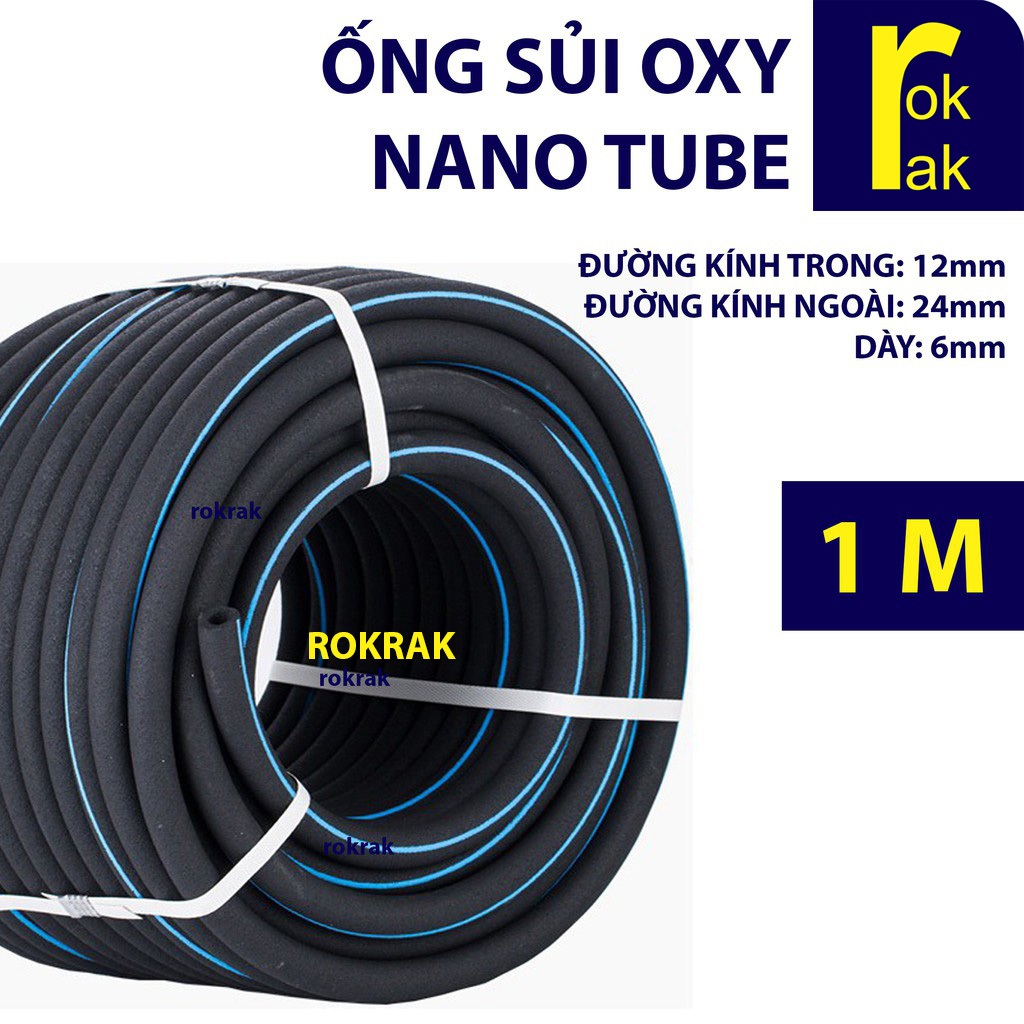Ống sủi khí oxy Nano Tube (RokRak Nanotube sọc xanh dương hoặc xanh lá) tạo bọt mịn bền rẻ cho đảo kaldnes nuôi cá