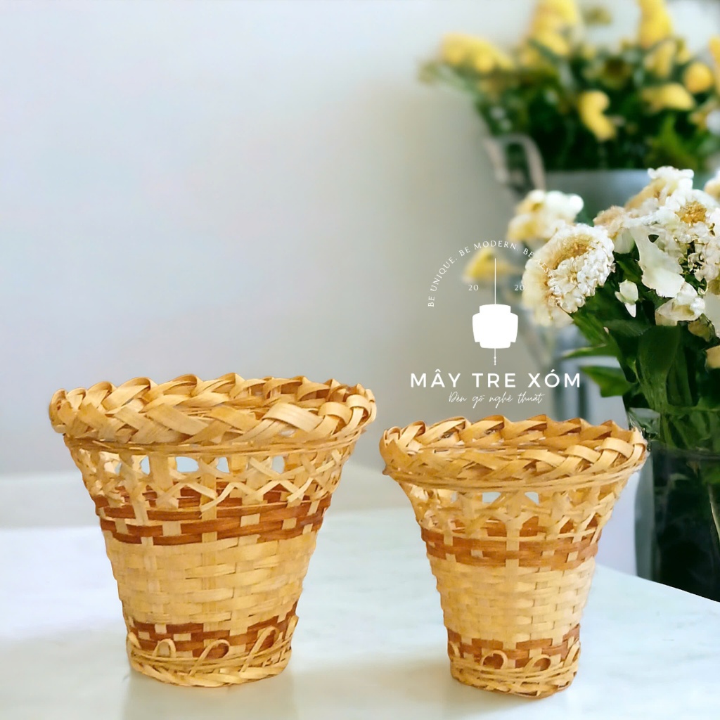 Cốc tre giỏ tre trang trí