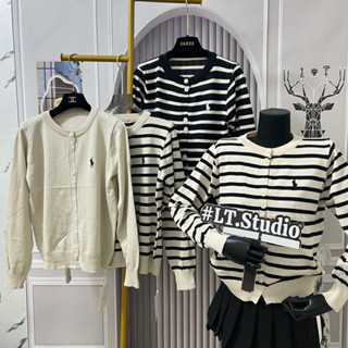  Áo cadigan len nữ dài tay Ulzzang y2k thu đông chất len mỏng mềm hoạ tiết ngựa thêu kẻ sọc 729 