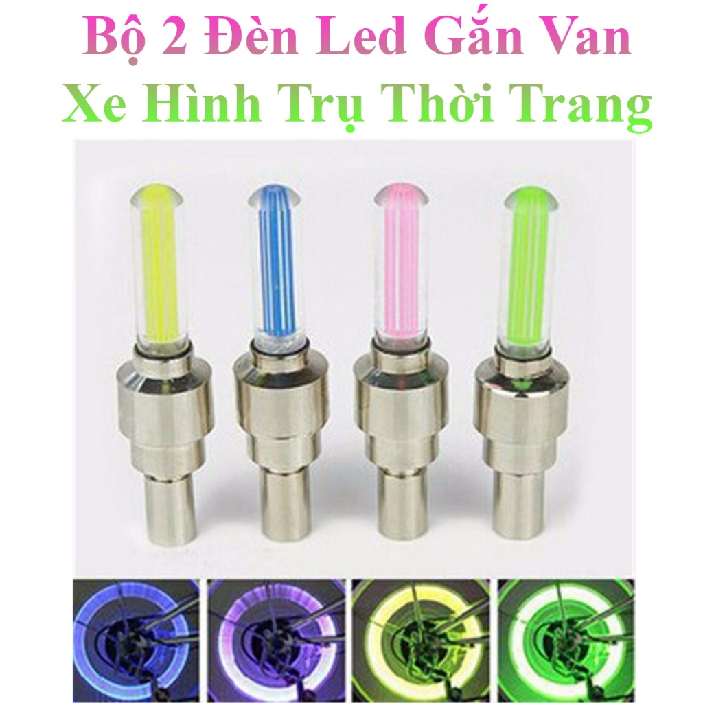 Bộ 2 Đèn Led Gắn Van Xe Hình Trụ