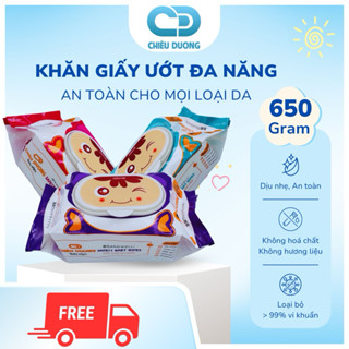 Thùng 10 gói Khăn ướt Chiêu Dương 650gram - Tờ lớn