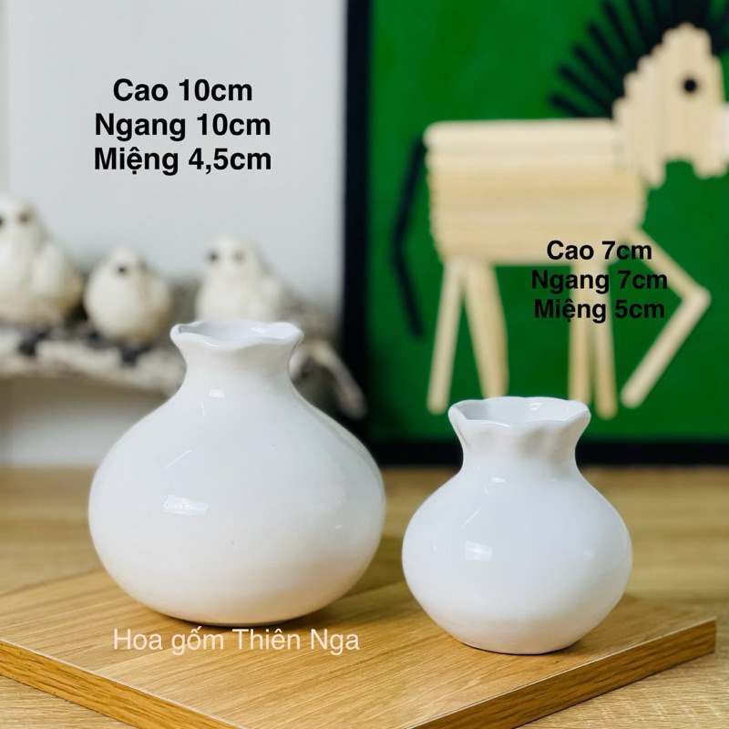 Lọ hoa gốm sứ mini - cao 9cm