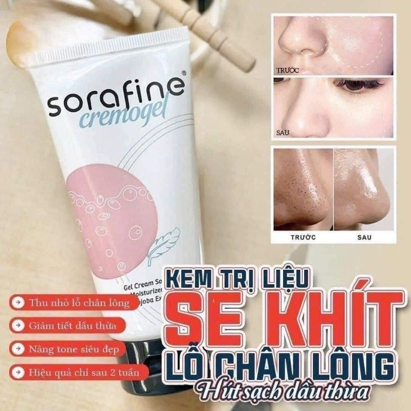 Kem trị liệu hút dầu se khít lỗ chân lông Sorafine Cremogel