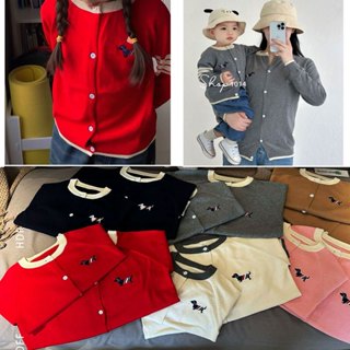   12-30kg  Áo Khoác Cardigan Mỏng Mùa Thu Dài Tay Thome Thêu Chó Con phong cách Hàn Quốc cho bé Gái Bé Trai  Loại 1  