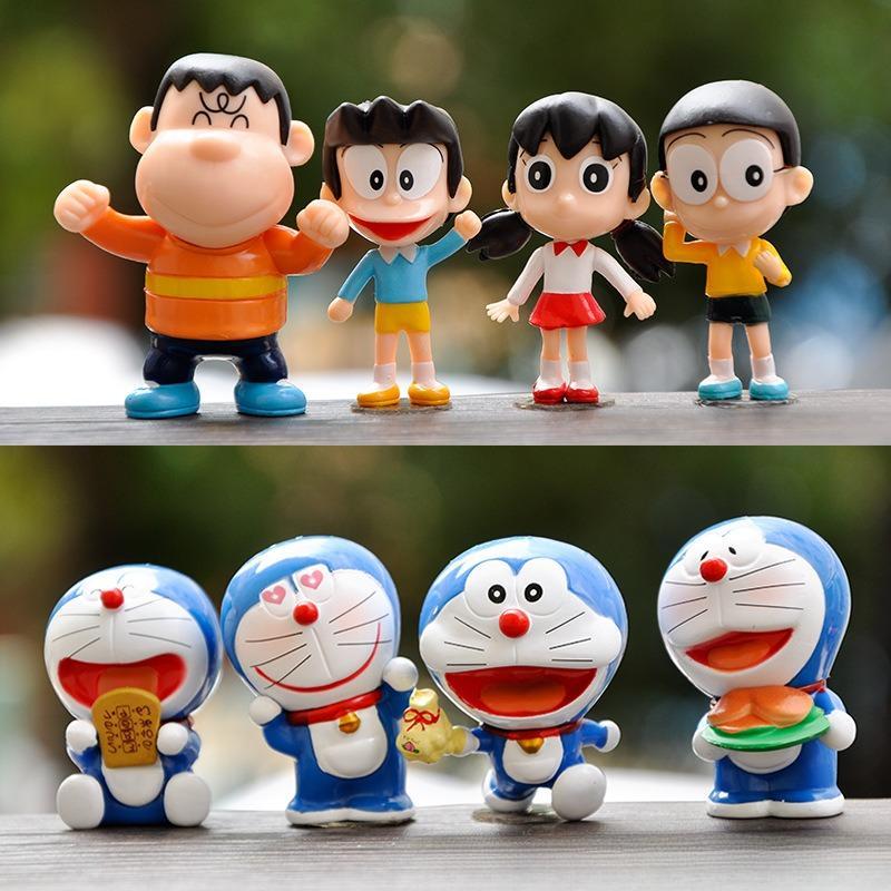 Bộ 8 Mô Hình Doraemon, Nobita, Chaien, Xuka, Xeko Siêu Dễ Thương Cao 8cm, Mô Hình Decor Trang Trí, Bộ Sưu Tập