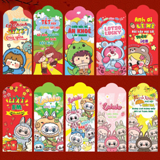 100 Bao Lì Xì Tết 2025 Hot Trend Labubu Được Chọn Mẫu