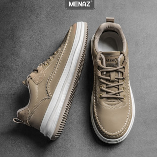 Giày Thể Thao Nam Sneaker MENAZ Giày Nam CS941 Màu Nâu Đế Cao Su Đúc Nguyên Khối Êm Nhẹ Chất Da Cao Cấp Trẻ Trung