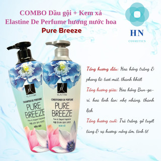 Combo gội và xả nước hoa Elastine Pure Breeze 600ml