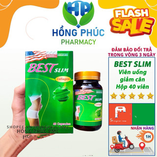 Giảm cân Best Slim Collagen⚡HÀNG CHÍNH HÃNG⚡Hộp40viên-An toàn, không mệt, không tác dụng phụ-MINH QUÂN a