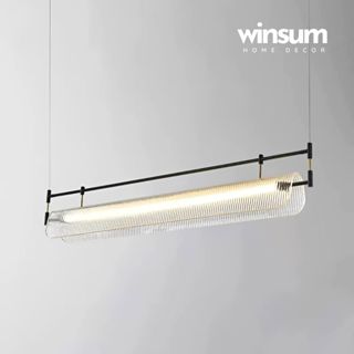 Đèn thả quầy bar, đèn thanh dài thả bàn ăn led linear khung sắt chao acrylic, trang trí nhà hiện đại winsum - DPB