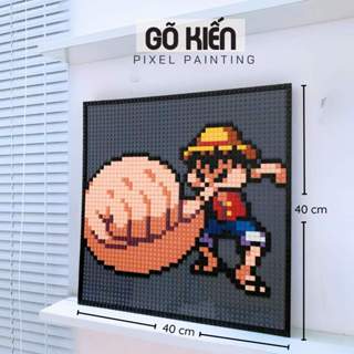  Tranh pixel tự lắp ghép pixel nhân vật Luffy - One Piece  40cmx40cm  sinh động decor trang trí nhà cửa - Gõ Kiến shop 