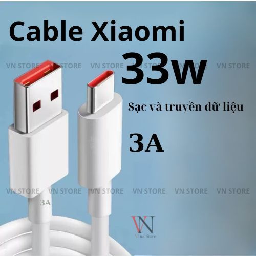 Cáp sạc nhanh Xiaomi Type-C 3A 33W, dây sạc nhanh và truyền dữ liệu xiaomi