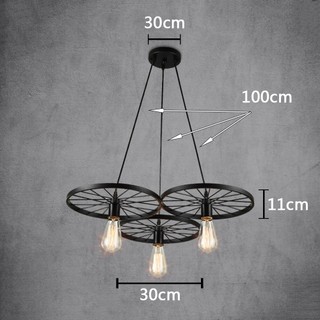Đèn thả trần kiểu bánh xe ll-5345 loại 3 bánh xe