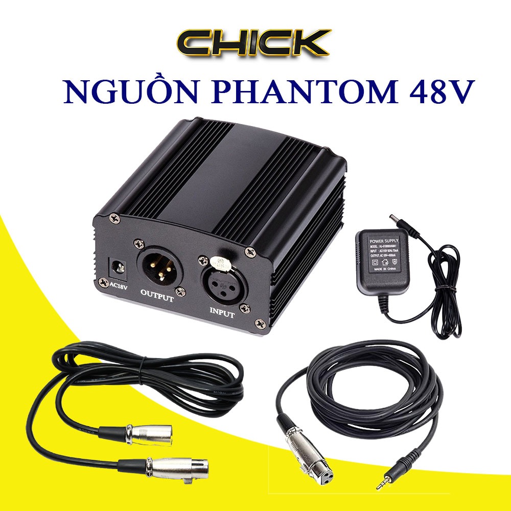 Nguồn Phantom 48V Dùng Kết Hợp Mic PC-K200, PC-K320, SM-8B, PC-K600