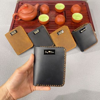  Ví da nam  da bò sáp logo khắc tên theo yêu cầu  dáng đứng tặng hộp đi kèm 