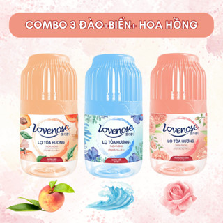 Combo 3 Lọ tỏa hương Lovenose hương thơm tự nhiên dễ chịu khử mùi sáp thơm phòng thế hệ mới siêu thơm 45 ngày, 180ml Dầu