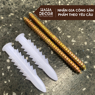  Bộ 2 Chốt âm kệ treo tường phụ kiện vít bắt kệ dài 80cm x phi 6mm kèm tắc kê VIT 