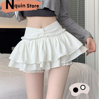 Chân váy xòe lưng chun,chân váy nữ thiết kế dáng ngắn có quần bí phối eo thắt nơ thời trang sexy nữ Nquin Store