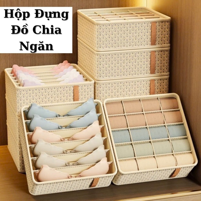 Hộp đựng bảo quản đồ lót, khay đựng quần áo tất vớ vải không dệt tiết kiệm diện tích 24 ngăn