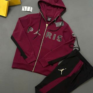 Bộ Đồ Nam Pari In 5D Chất Nỉ Bóng  Phong Cách  Boy Phố - Bộ Quần Áo Pari Chất Nỉ Thể Thao Phối Màu Đỏ Đen Hot trend new