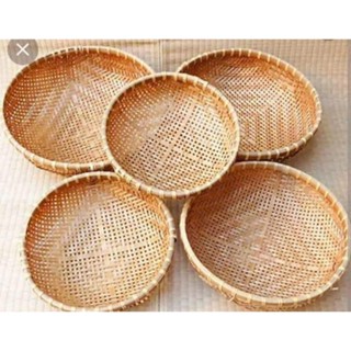  Rổ Tre Đan Thưa Cạp Mây dùng Trang Trí Decor Đựng Đồ Chụp ảnh 