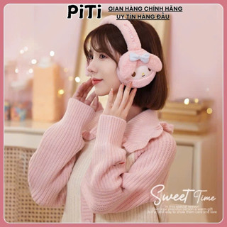 Bịt tai giữ ấm PITI hình thú dễ thương cute chùm tai gấu dâu được làm bằng sợi sợi polyester mềm mại ấm áp