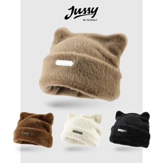  Mũ Len Dệt Kim Đính Tai Mèo Dễ Thương JML43 Jussy Official  Chất Len Dày Giữ Ấm Đầu Nhiều Màu Phong Cách Hàn Quốc Cho Nữ 